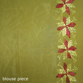 Chinon Silk Hand Embroidery Phulkari Saree 21