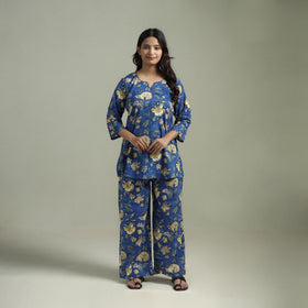 Sanganeri Floral Printed Cotton Night Suit for Women 02