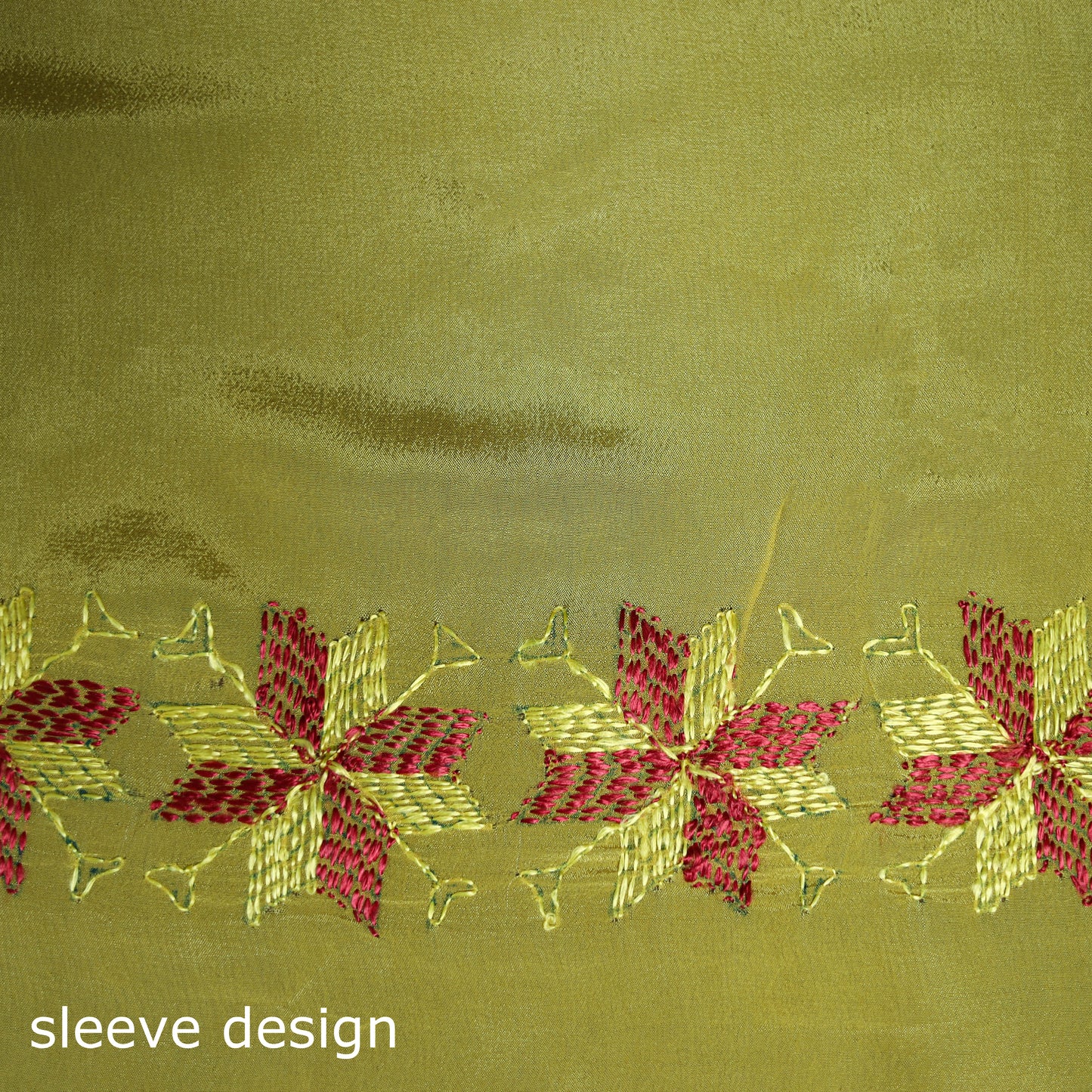 Chinon Silk Hand Embroidery Phulkari Saree 21