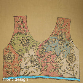 Bengal Kantha Hand Embroidered Cotton Blouse Piece 83