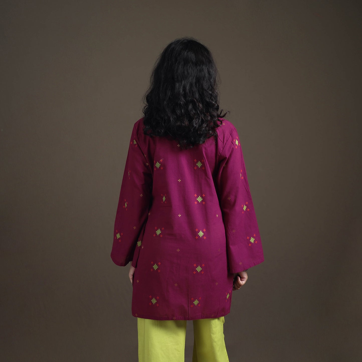Jacquard Cotton Short Kurta for Women 12