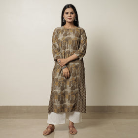 Buy Akola Hand Block Printed Cotton Straight Kurta for Women