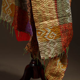 Bengal Hand Embroidery Patchwork Reversible Silk Kantha Dupatta 24