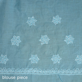 Hand Embroidered Terivoile Cotton Lucknowi Chikankari Saree 17