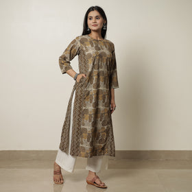 Buy Akola Hand Block Printed Cotton Straight Kurta for Women