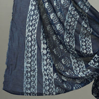 Blue - 3pc Indigo Bagru Block Print Cotton Dress Material Set 07