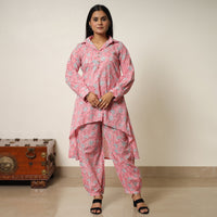 Pink - Sanganeri Block Printed Cotton Co-Ord Set 05