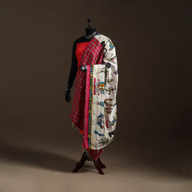 Bengal Hand Embroidery Patchwork Reversible Silk Kantha Dupatta 24