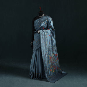 Bengal Hand Embroidery Silk Nakshi Kantha Saree 32
