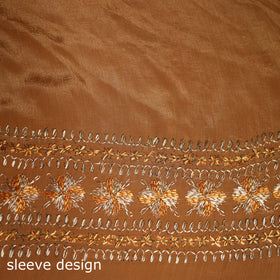 Chinon Silk Hand Embroidery Phulkari Saree 20