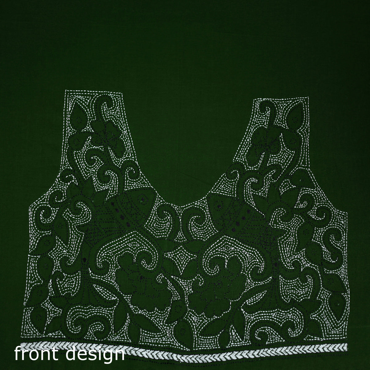 Bengal Kantha Hand Embroidered Cotton Blouse Piece 80