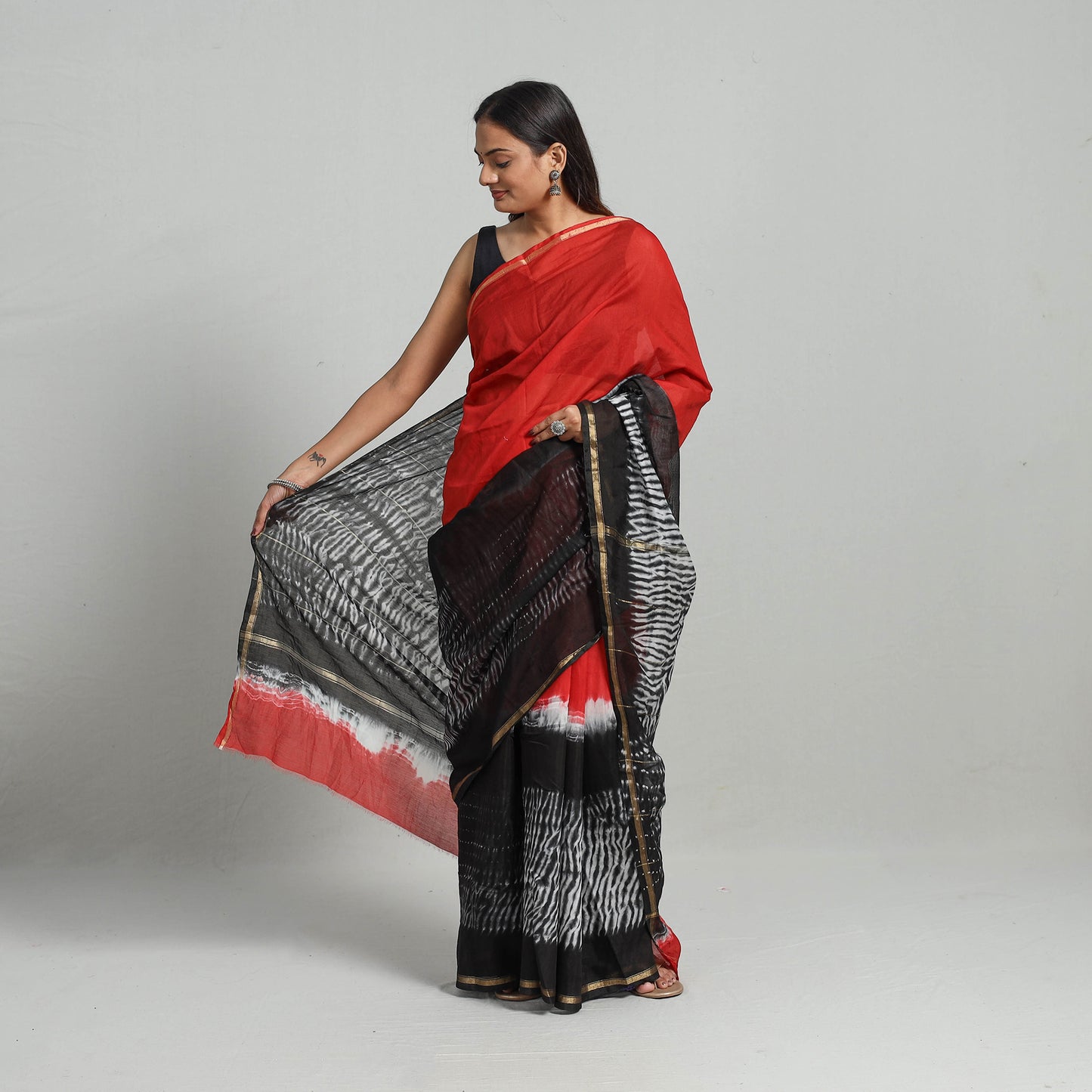 shibori silk saree