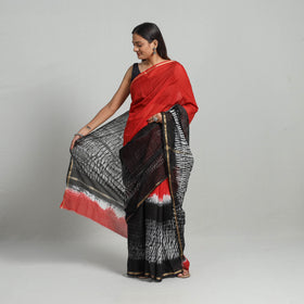 Multicolor Elegant Tie & Dye Shibori Silk Saree 