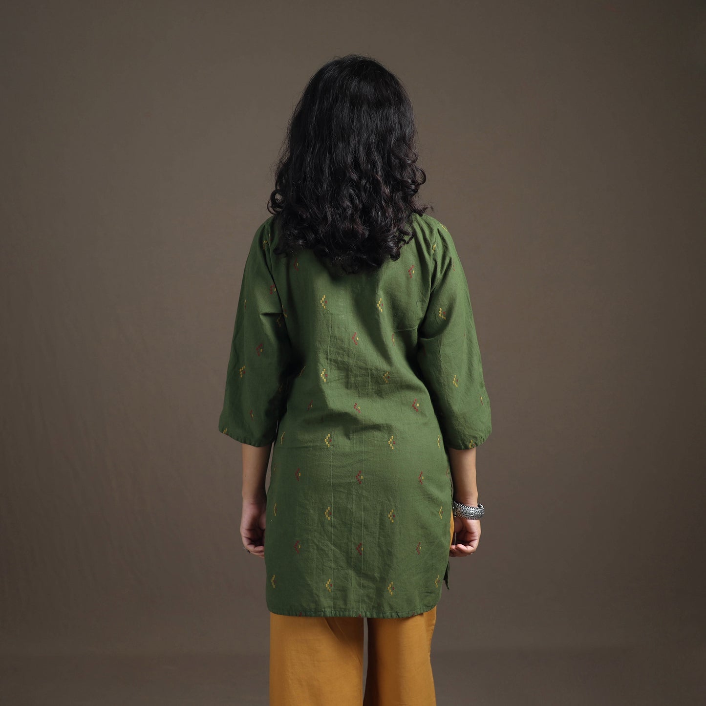 Jacquard Cotton Short Kurta for Women 15