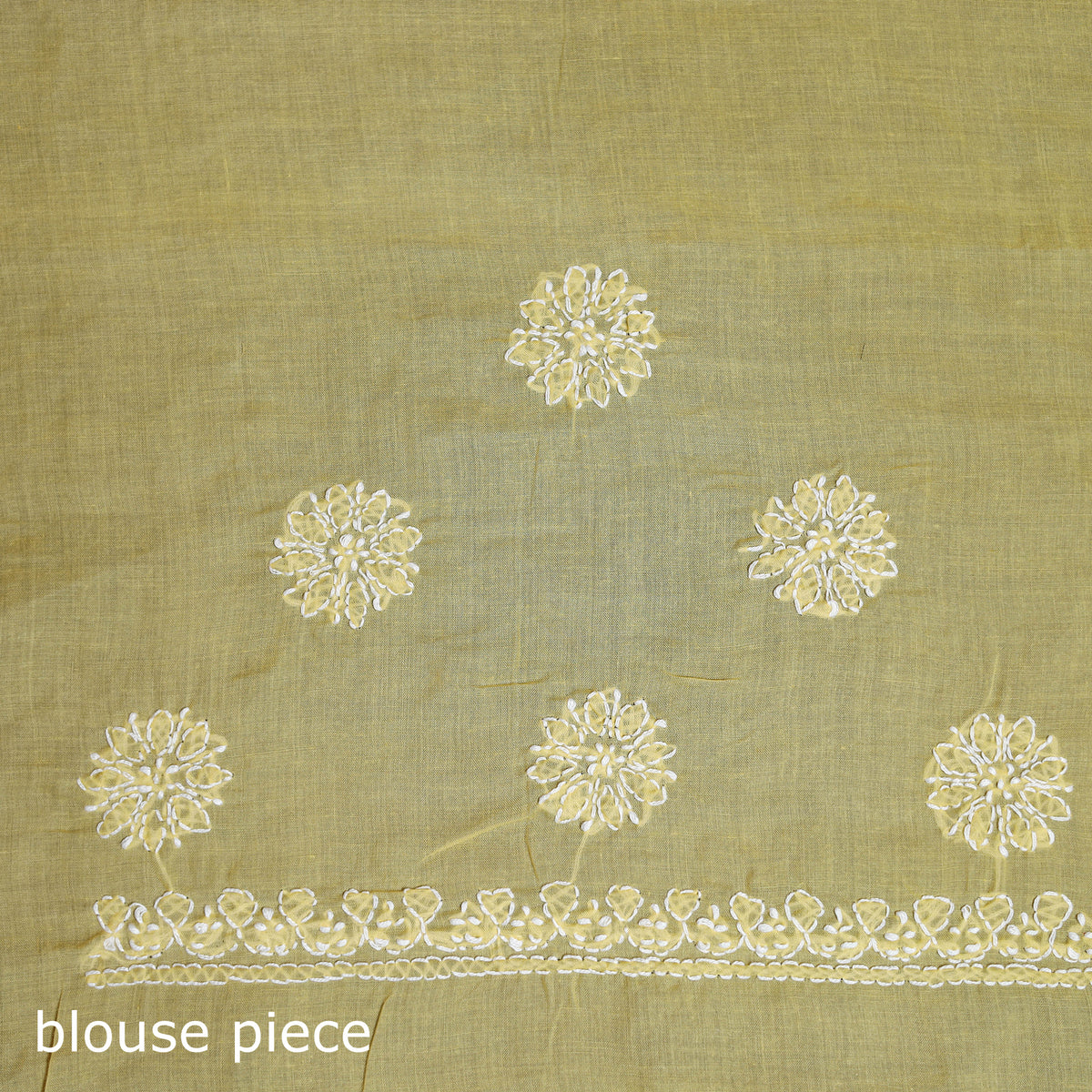 Hand Embroidered Terivoile Cotton Lucknowi Chikankari Saree 18