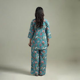 Sanganeri Floral Printed Cotton Night Suit for Women 04