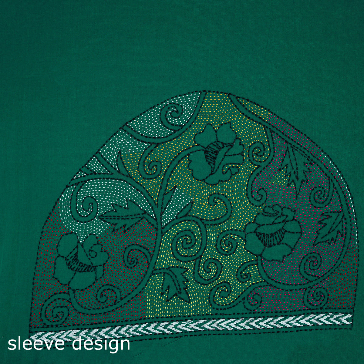 Bengal Kantha Hand Embroidered Cotton Blouse Piece 79