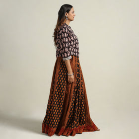  Bagh Block Printed Patchwork Cotton Long Skirt 