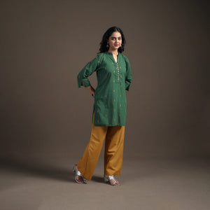 Jacquard Cotton Short Kurta for Women 16