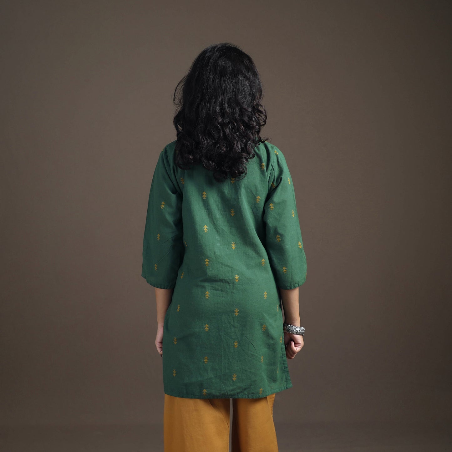 Jacquard Cotton Short Kurta for Women 16