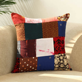  Multicolor Handcrafted Cotton Patchwork Cushion Cover