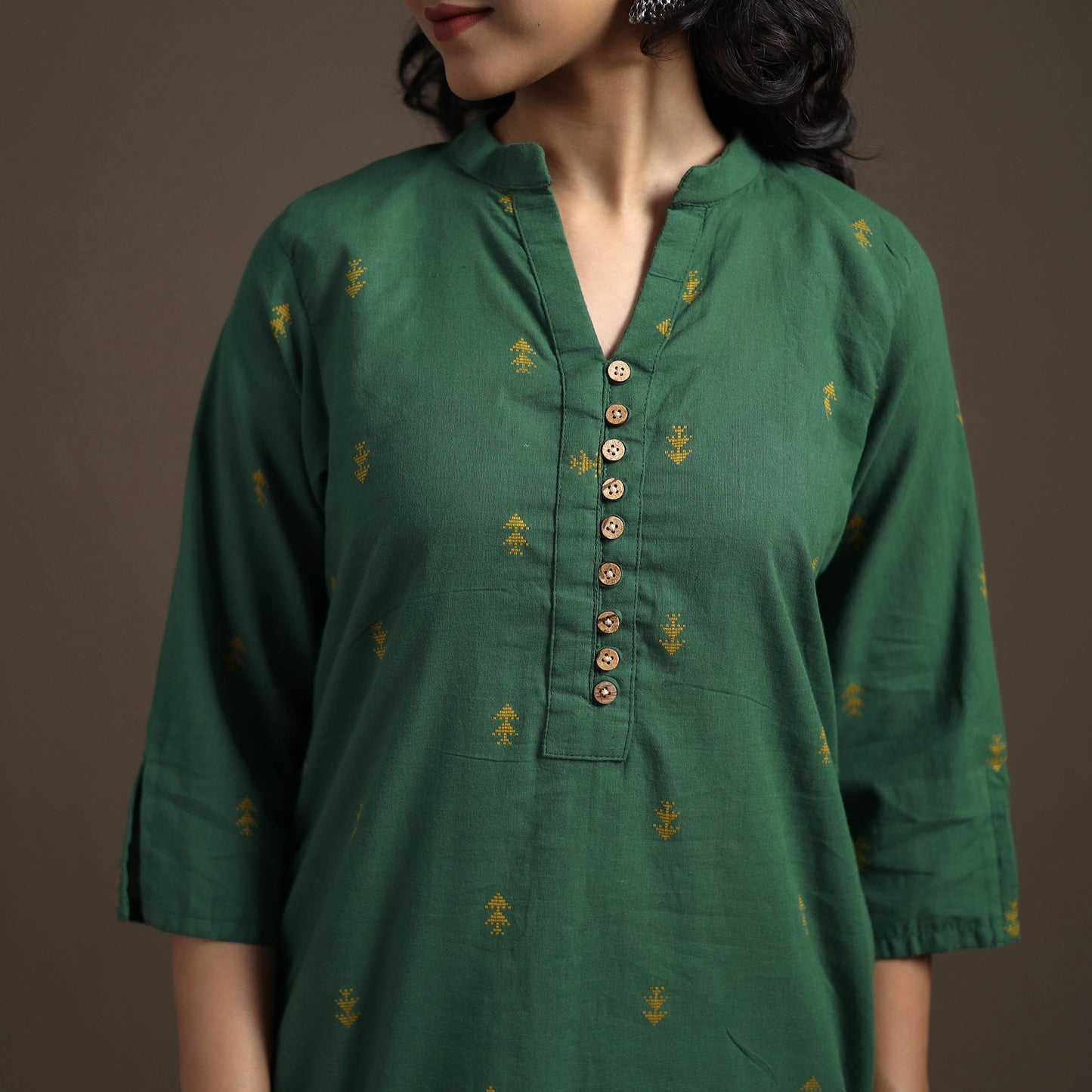 Jacquard Cotton Short Kurta for Women 16