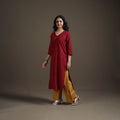Jacquard Cotton Straight Long Kurta for Women 05