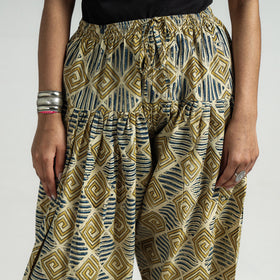 Buy Kalamkari Block Printed Cotton Elasticated Salwar Online at iTokri.com