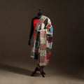 Bengal Hand Embroidery Patchwork Reversible Silk Kantha Dupatta 27