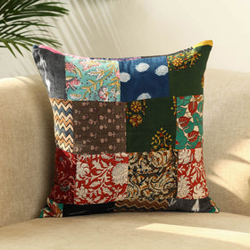  Multicolor Handcrafted Cotton Patchwork Cushion Cover