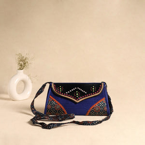 Traditional Kutch Patchwork Silk Leather Flap Sling Bag 35