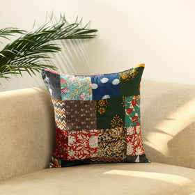  Multicolor Handcrafted Cotton Patchwork Cushion Cover
