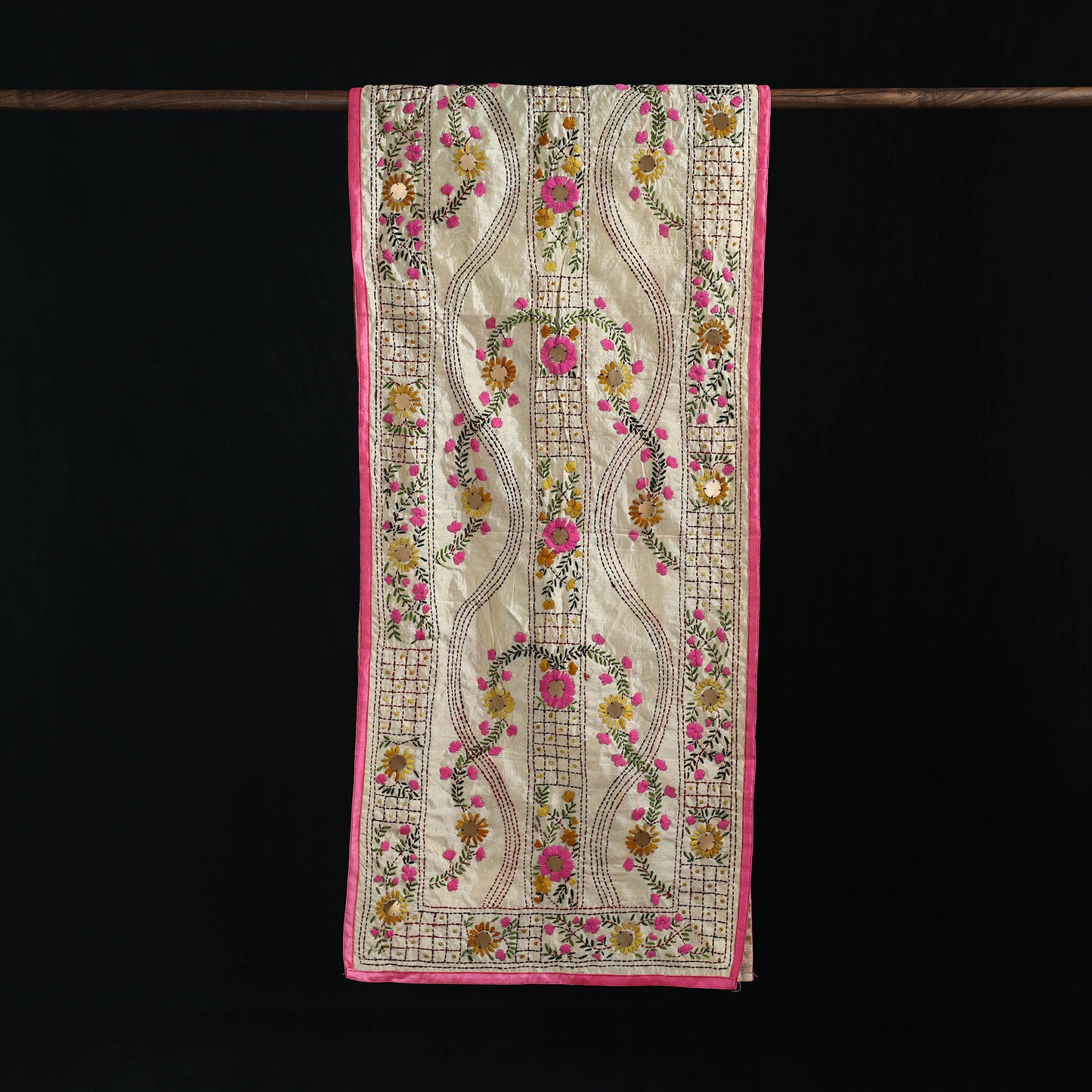 Ranihati Chanderi Silk Hand Embroidered Stole 56