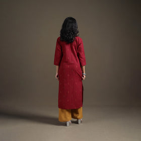 Jacquard Cotton Straight Long Kurta for Women 05