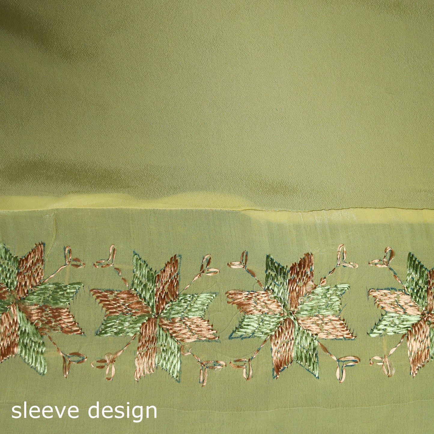 Chinon Silk Hand Embroidery Phulkari Saree 17