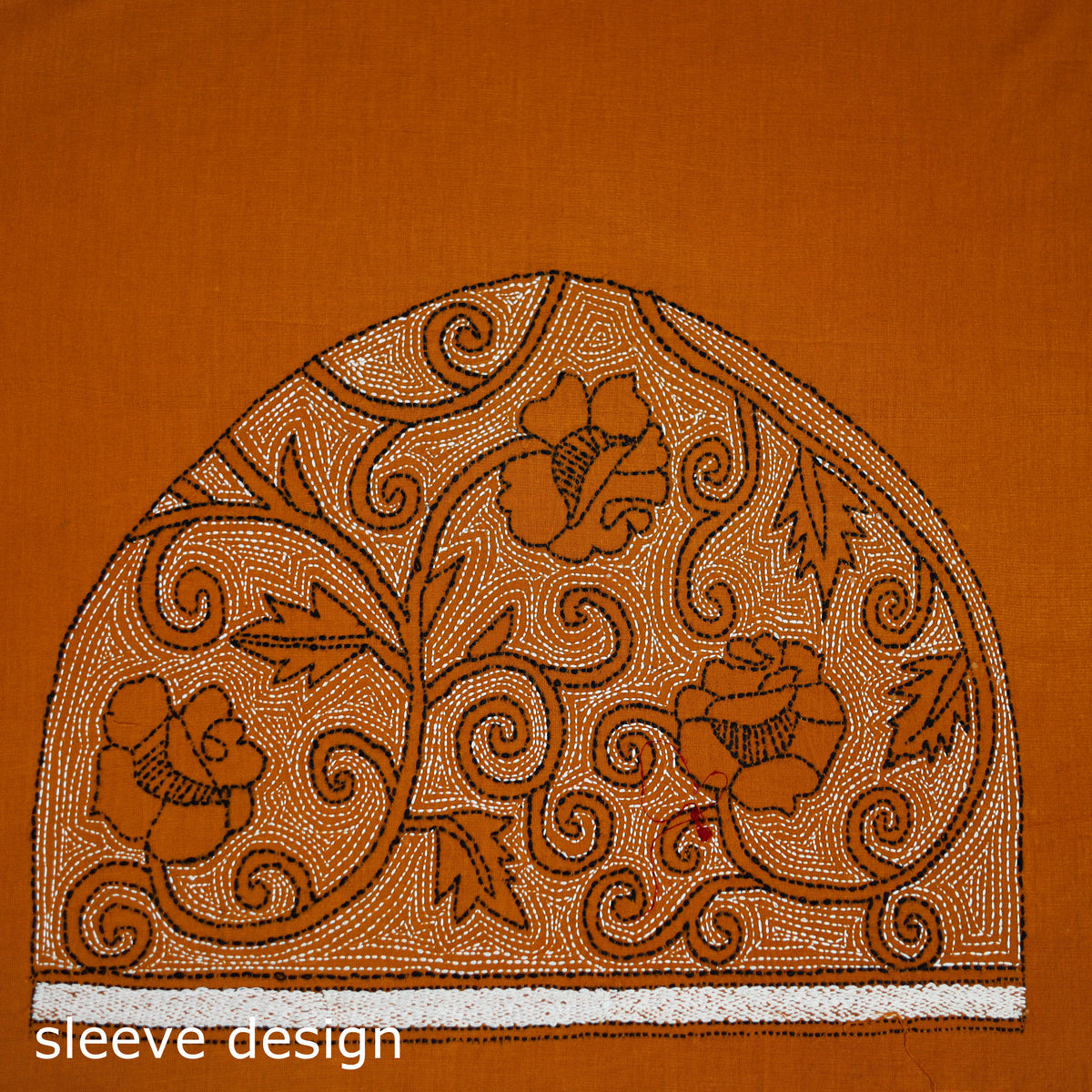 Bengal Kantha Hand Embroidered Cotton Blouse Piece 75