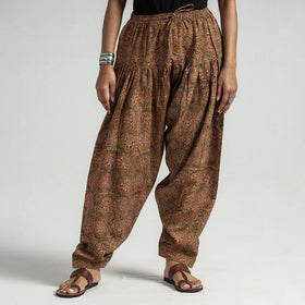 Buy Kalamkari Block Printed Cotton Elasticated Salwar Online at iTokri.com