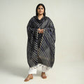 Black Traditional Tie & Dye Chanderi Silk Leheriya Dupatta