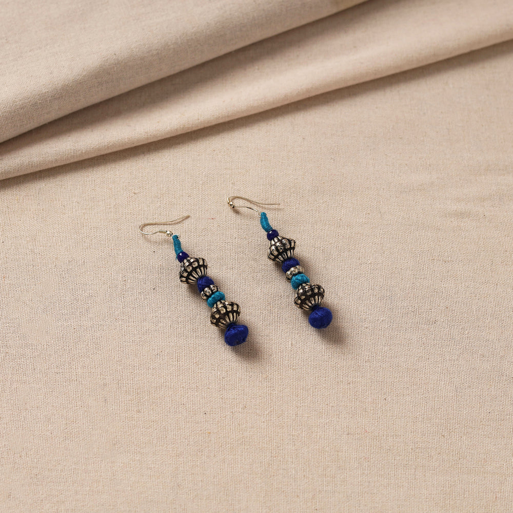 Handcrafted Patwa Threadwork Earrings with Metal Beads