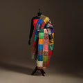 Bengal Hand Embroidery Patchwork Reversible Silk Kantha Dupatta 28