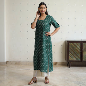 Buy Pochampally Ikat Weave Cotton Long Straight Kurta 38 Online at iTokri.com