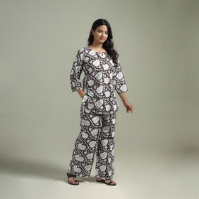 Sanganeri Floral Printed Cotton Night Suit for Women 05