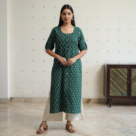 Buy Pochampally Ikat Weave Cotton Long Straight Kurta 38 Online at iTokri.com