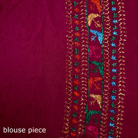 Chinon Silk Hand Embroidery Phulkari Saree 22