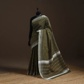 Green - Traditional Handloom Chanderi Silk Saree 14