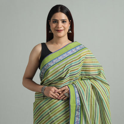 Green - Dhaniakhali Bengal Handloom Pure Cotton Saree 26