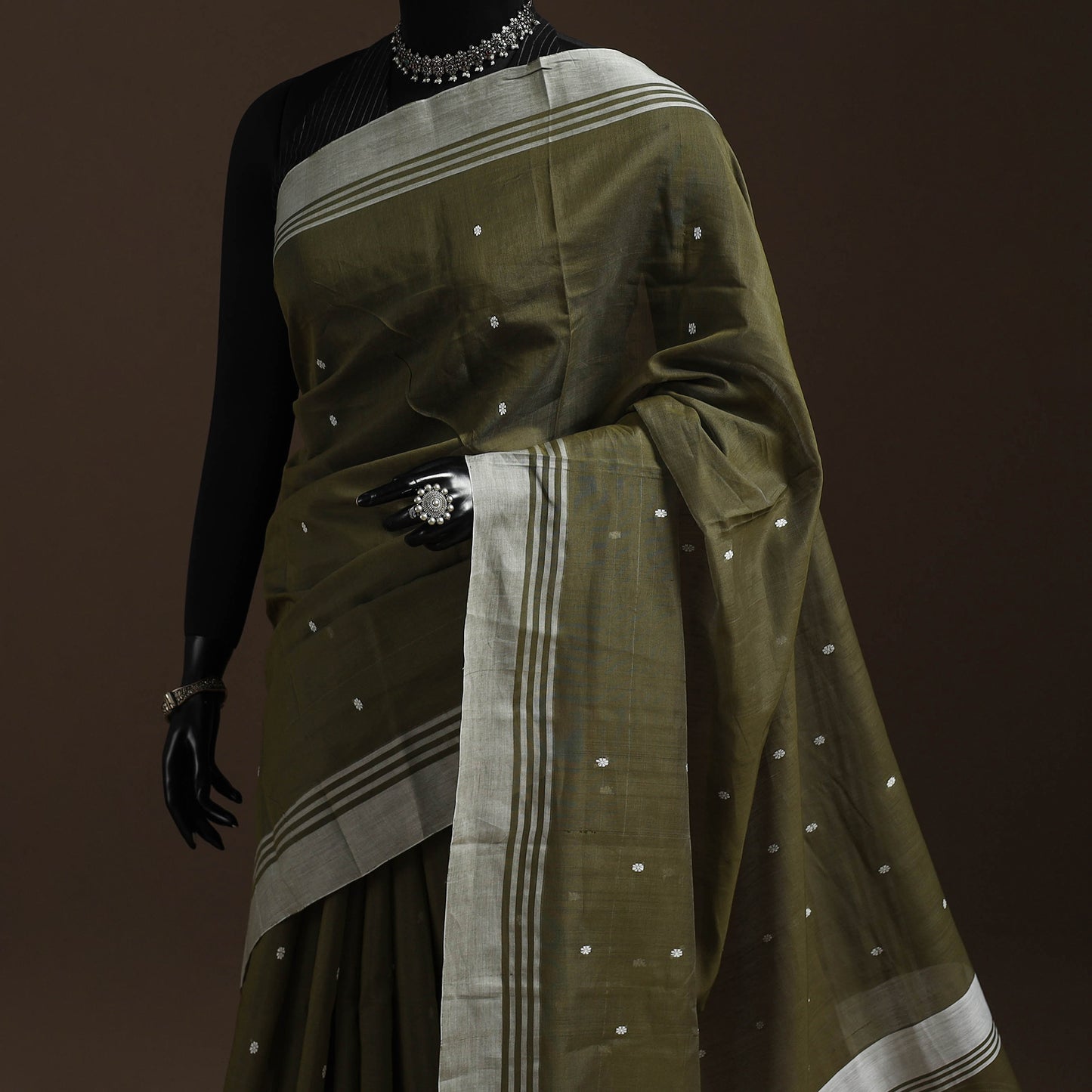 Green - Traditional Handloom Chanderi Silk Saree 14