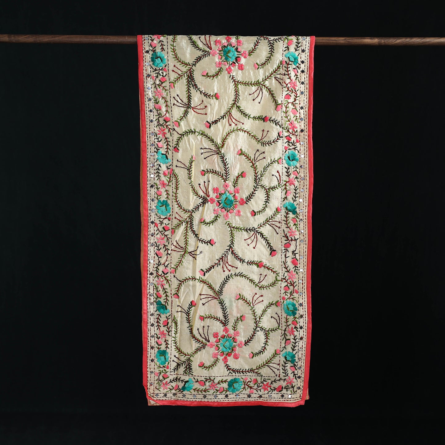 Ranihati Chanderi Silk Hand Embroidered Stole 48