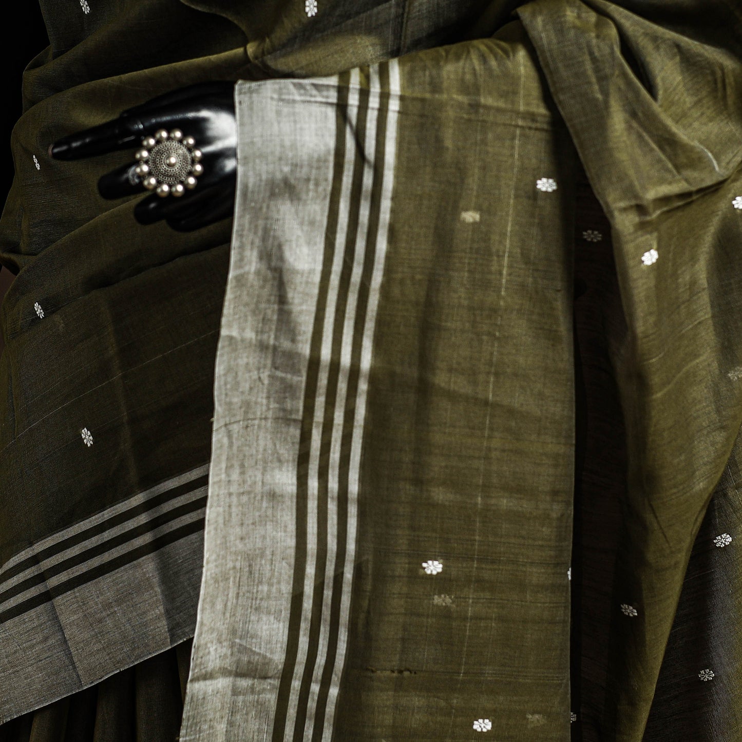 Green - Traditional Handloom Chanderi Silk Saree 14