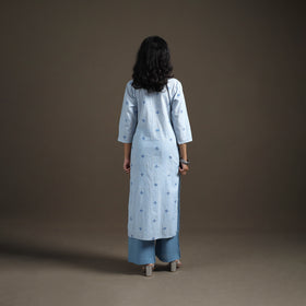 Jacquard Cotton Straight Long Kurta for Women 06